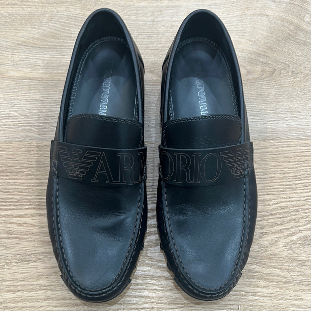 Emporio Armani Black Men's Loafers(USED)